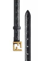 Fendi FF Logo Embossed Leather Belt - Image 5
