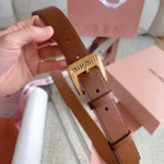 Miu Miu Logo Buckle Leather Belt