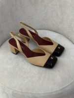 Chanel Patent Cap-Toe Slingback Pumps - Image 11