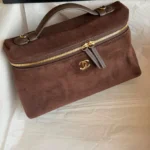 Chanel Suede Vanity Case with Gold