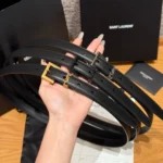 SAINT LAURENT — Cassandre Square Buckle Belt - Image 13