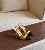 Chanel Two-Tone Pointed-Toe Slingback Pumps - Image 3