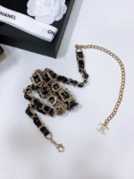 CHANEL Gold-Tone CC Leather Chain Belt - Image 6