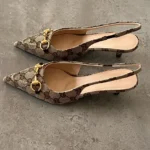 Gucci Canvas Slingback Pump with Horsebit