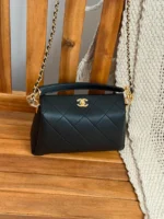 CHANEL Diamond Quilted Top Handle Chain Bag - Image 2