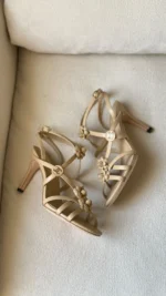Chanel Camellia Flower Strappy Heeled Sandals - Image 3