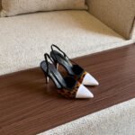 Chanel Two-Tone Pointed-Toe Slingback Pumps