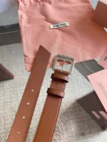 Miu Miu Logo Buckle Leather Belt - Image 10