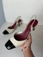Chanel CC Cap-Toe Slingback Pumps - Image 12