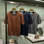 PRADA Short-Sleeve Cashmere Top with