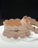 ALAÏA Nude Laser-Cut Leather Corset Belt