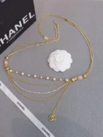 CHANEL Vintage Gripoix Pearl & Crystal Multi-Chain Belt - Image 5