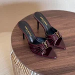 Saint Laurent Babylone Mules in Smooth Leather