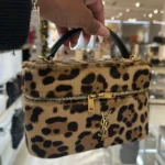 Saint Laurent Le Monogramme Vanity Case in Leopard-Print