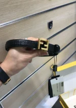 Fendi FF Logo Embossed Leather Belt - Image 4