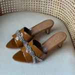 Gina Tortoiseshell Crystal-Embellished Mules
