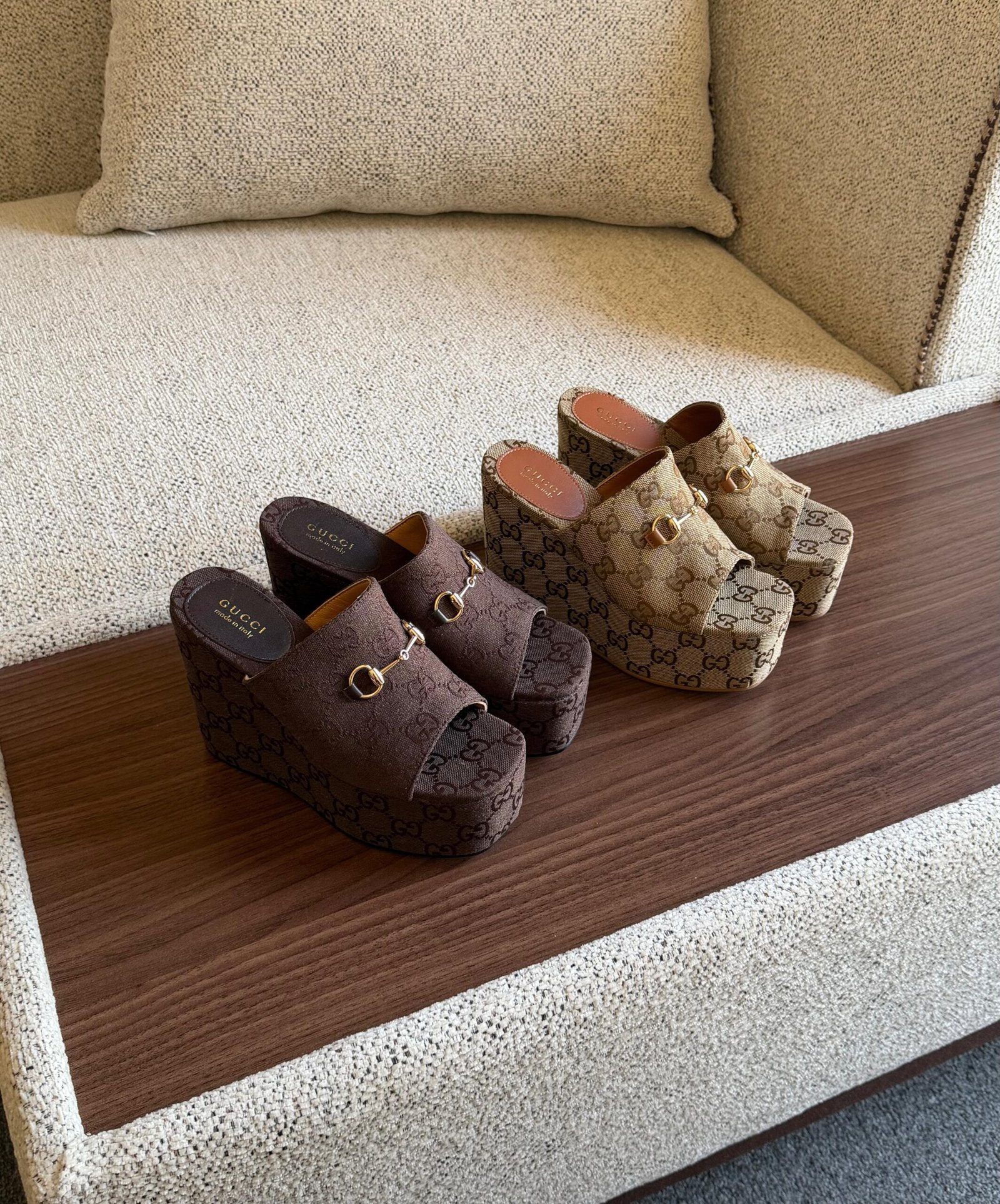 7405ba39-c3a6-44ce-9063-67d614fa4681 Gucci Platform Wedge Mules - Image 1