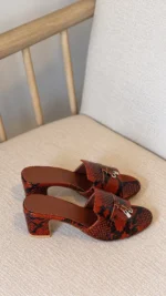 Loro Piana Summer Charms Python-Print Mules - Image 3