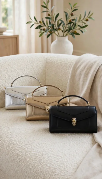 BVLGARI Serpent Clasp Chain Top Handle Bag