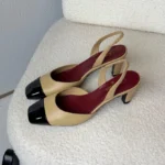 Chanel CC Cap-Toe Slingback Pumps