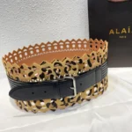 Alaïa Leopard Print Laser-Cut Leather Corset Belt