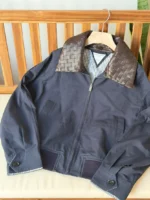 Bottega Veneta Crop Jacket with Contrast Woven Leather Collar - Image 4