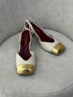 Chanel Patent Cap-Toe Slingback Pumps - Image 10