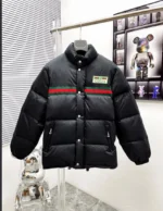 Gucci Web Stripe Puffer Jacket with Logo Patch