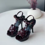 Saint Laurent Patent Platform Sandals