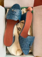 Loro Piana Ostrich Leather Block-Heel - Image 3