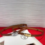Hermès Kelly Crocodile Embossed Leather Belt - Image 6