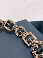 CHANEL Gold-Tone CC Leather Chain Belt - Image 9