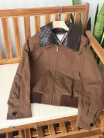 Bottega Veneta Crop Jacket with Contrast Woven Leather Collar - Image 5