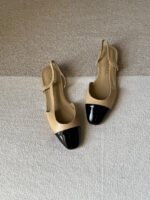 Chanel Quilted Cap Toe Slingback Flats - Image 7