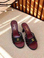 Chanel Strappy Mules with CC Logo - Image 4