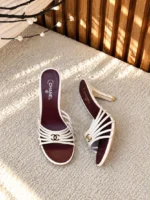 Chanel Strappy Mules with CC Logo - Image 3