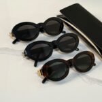 Saint Laurent SL M136 Monogram Hinge Oval Acetate Sunglasses