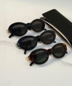 Saint Laurent SL M136 Monogram Hinge Oval Acetate Sunglasses