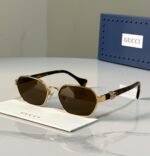 Gucci Geometric Rectangular Metal Sunglasses (Model: GG1593S / 1593) - Image 2