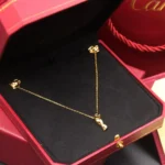 Cartier Gold Tone Small Panther Pendant Necklace