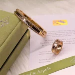 Van Cleef Signature Gold Ring and Bracelet Set