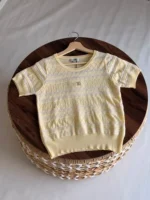 Chanel Chevron Pointelle Open-Knit Short-Sleeve Top - Image 5