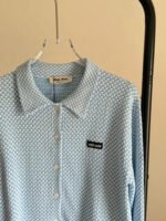 Miu Miu White / Sky Blue Cotton Shirt - Image 3