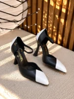 Chanel Two-Tone Leather Pumps - Image 6