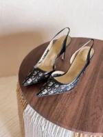 Dior J'Adior Embroidered Mesh Slingback Pump - Image 7