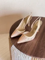 Dior J'Adior Embroidered Mesh Slingback Pump - Image 3