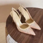 Dior J'Adior Embroidered Mesh Slingback Pump