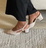 Chanel Tweed Cap-Toe Slingbacks - Image 4