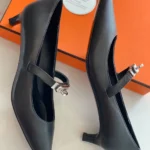 Hermès Leather Mary Jane Pumps with Kelly