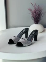 Gina Crystal-Embellished High Heel Mules - Image 4